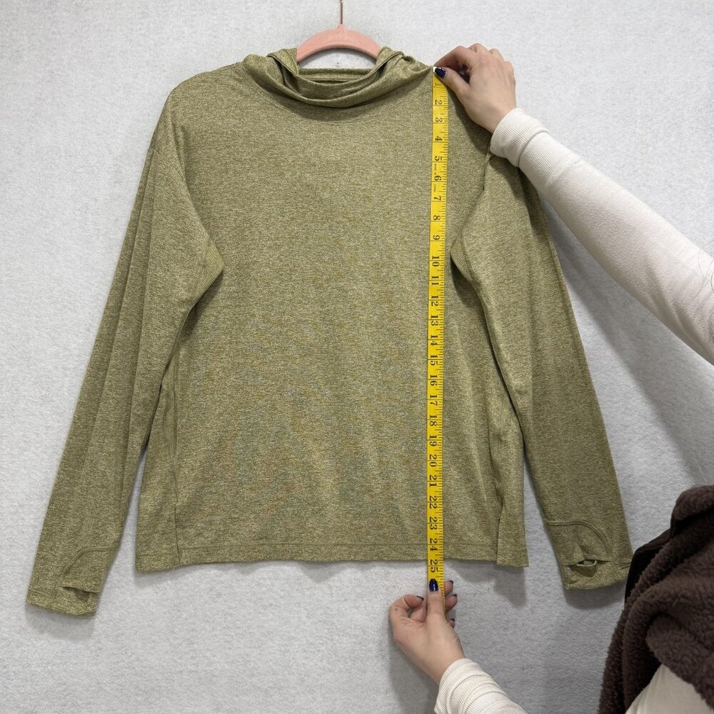 Athleta Hoodie Sweatshirt Womens Small Green Uptempo II Lightweight Thumbholes - Picture 4 of 11